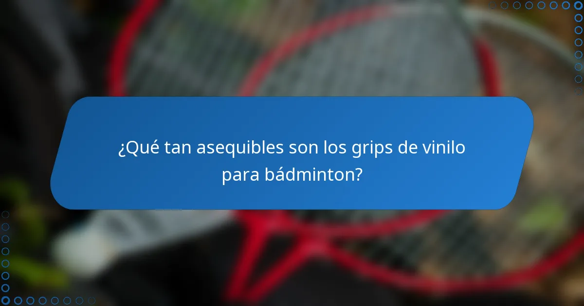 ¿Qué tan asequibles son los grips de vinilo para bádminton?